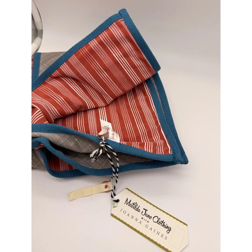 Matilda Jane Joanna Gaines Blanket Kids OS Grey Red Striped Reversible New